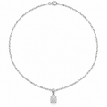 Cadena de oro blanco con colgante de diamante de 0,12 ct