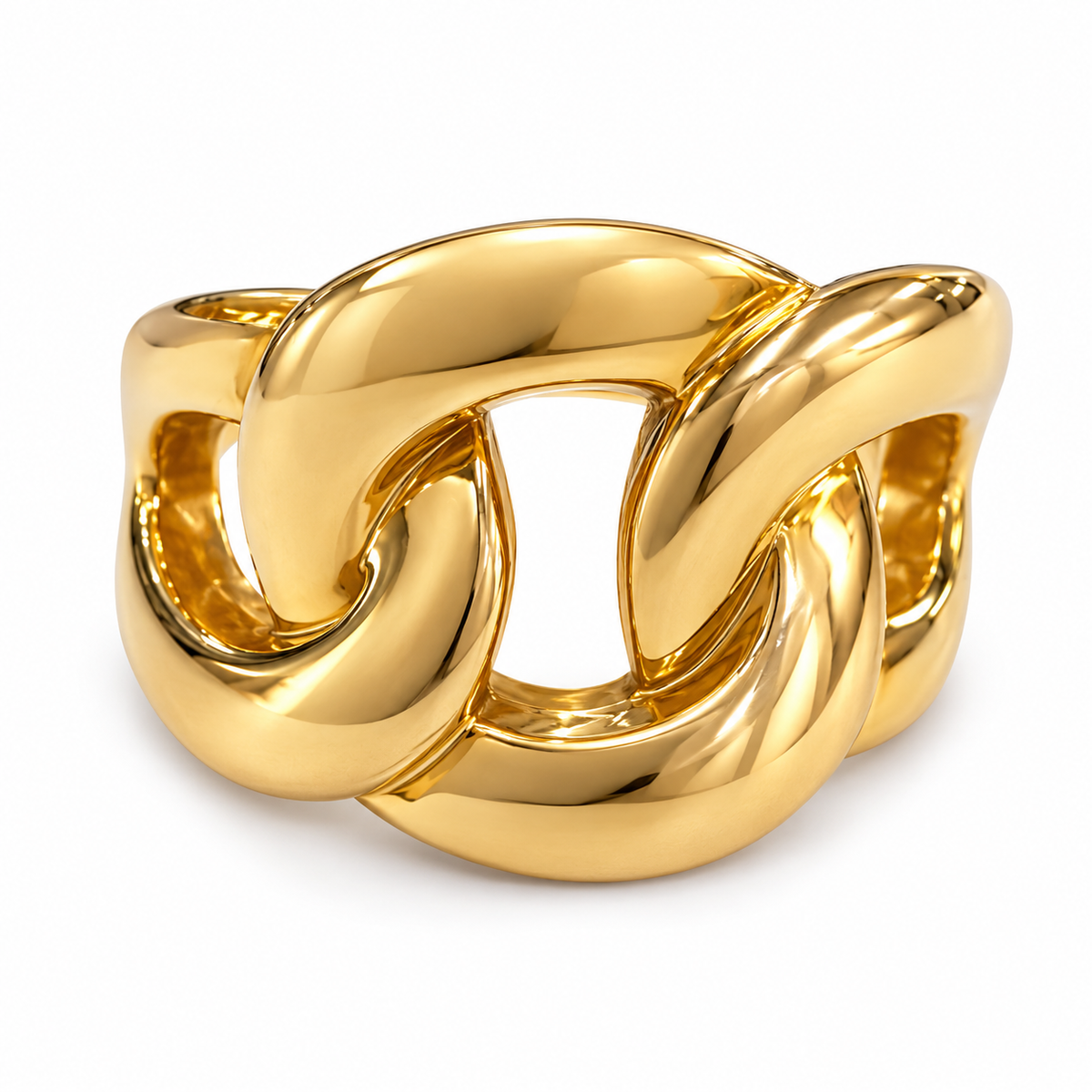 Anillo de eslabones en oro de 18K · Electroforming