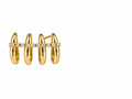 Un solo pendiente de cuatro aritos unidos en oro de 18K con una línea de diamantes; venta individual, no el par